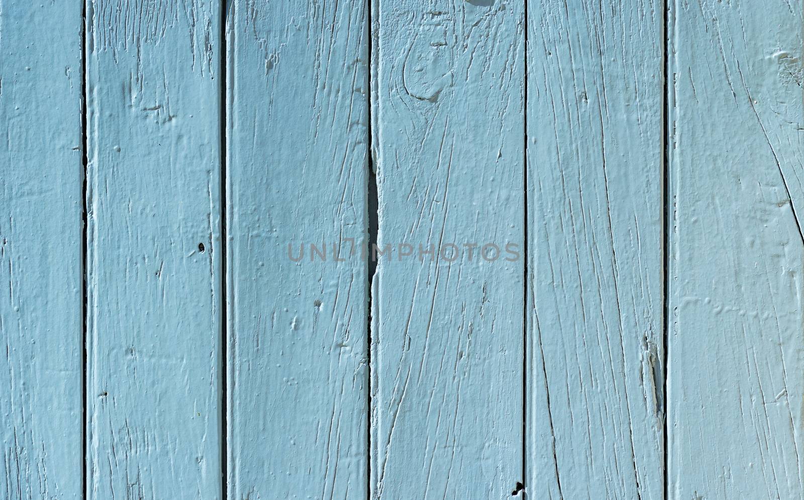 Blue painted wooden planks background texture with copy space