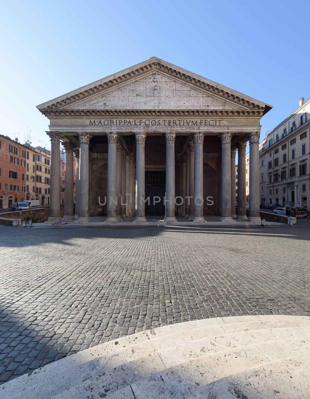 Rome, Italy - 10 March 2020: Empty squares in front of the Pantheon Roman temple, Rome, Italy. The government decreed a nationwide quarantine, with gatherings bans, limited opening hours following the CoVid-19 epidemic