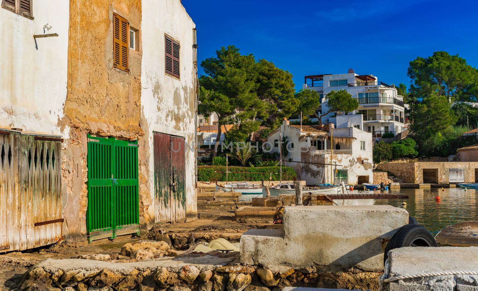 Old fishing harbor of Cala D Or on Mallorca, Spain Balearic islands