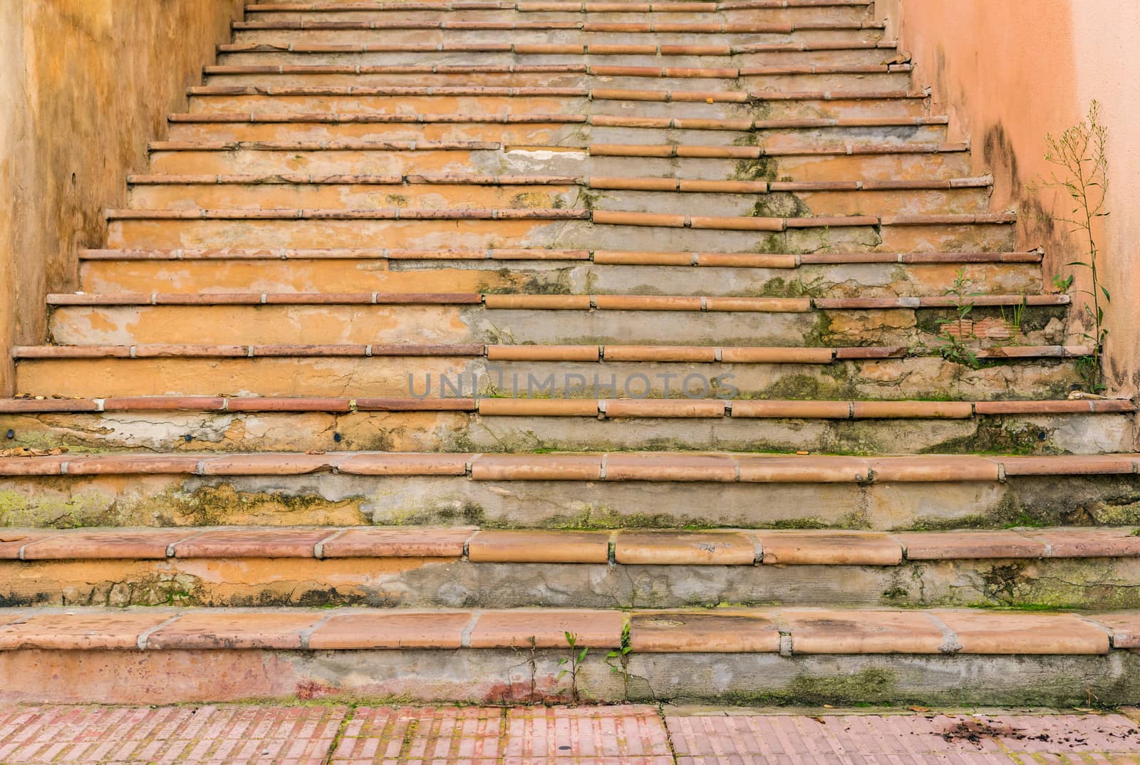 View of an old grunge staircase steps