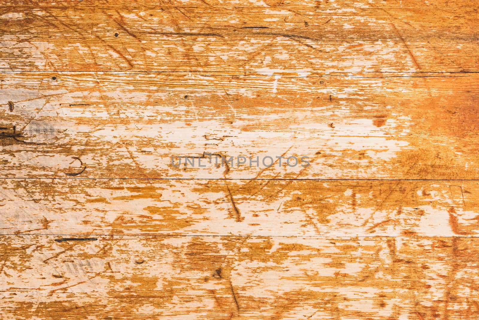 Old scratched wooden table surface texture with copy space