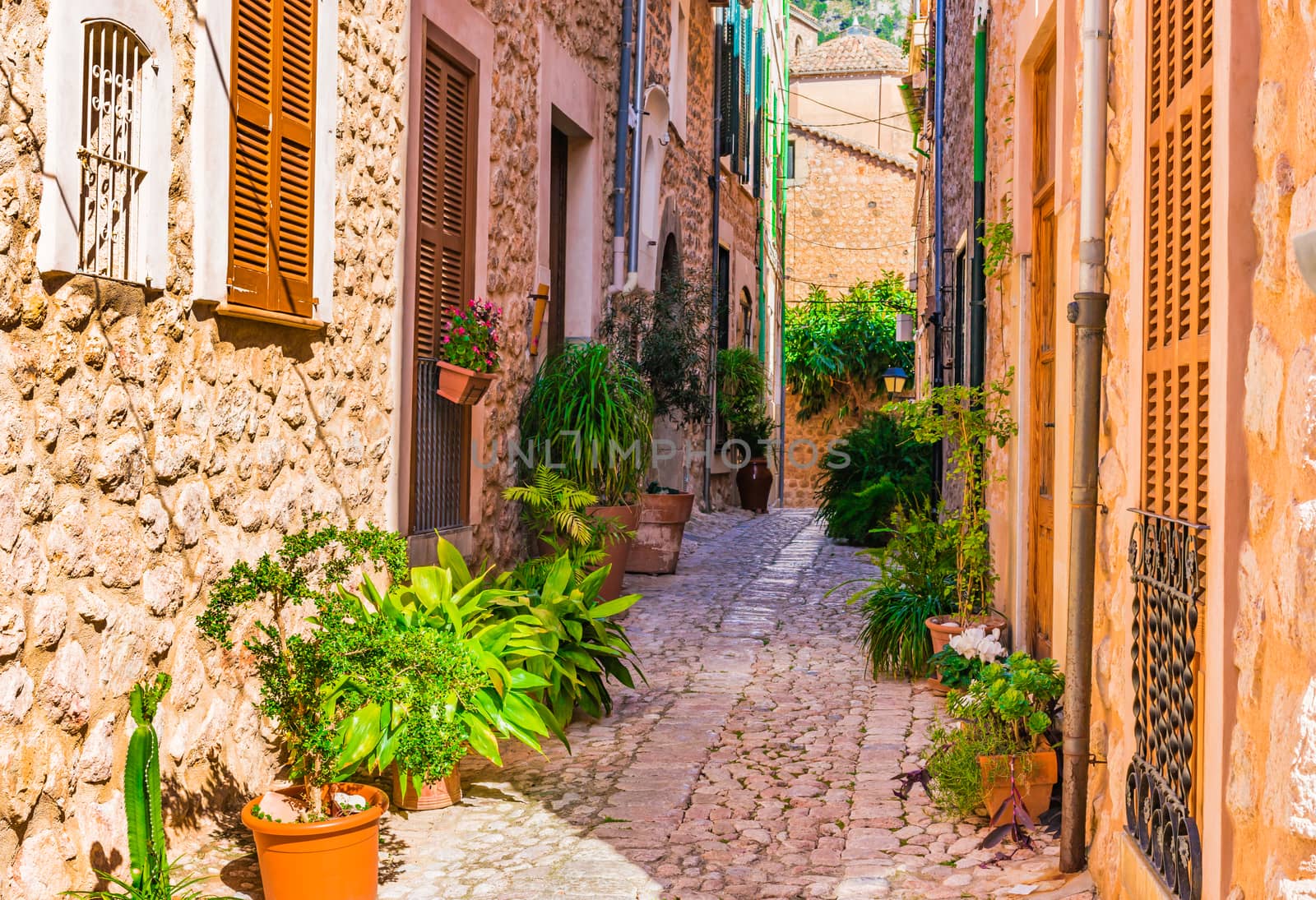 Spain Majorca, old village of Fornalutx, Balearic Islands