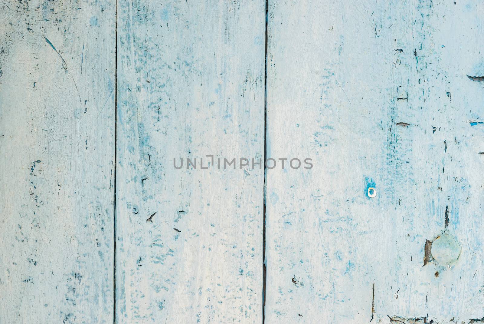 Vintage light blue wooden planks background texture with copy space

