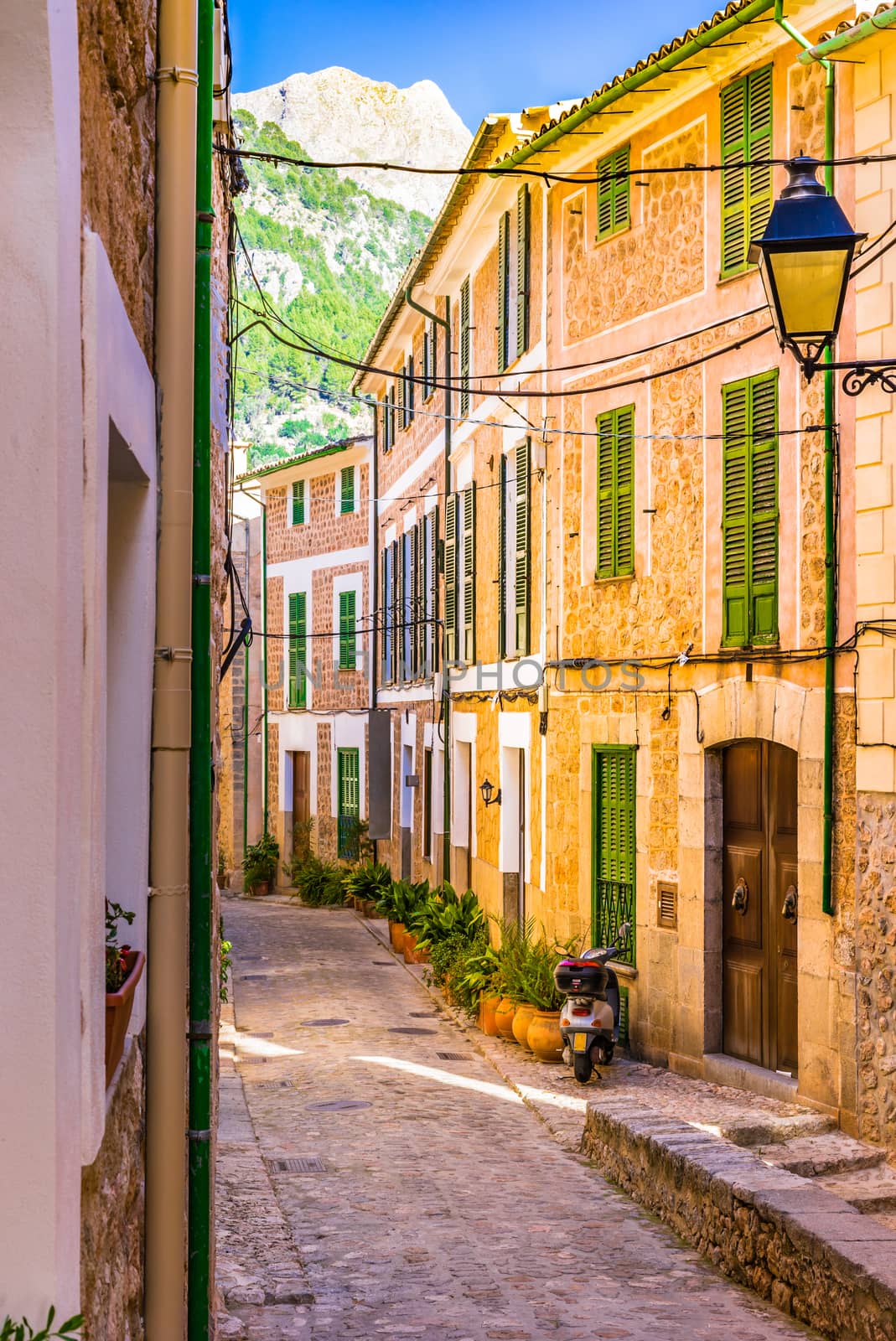 Old mediterranean village of Fornalutx on Majorca, Spain Balearic Islands