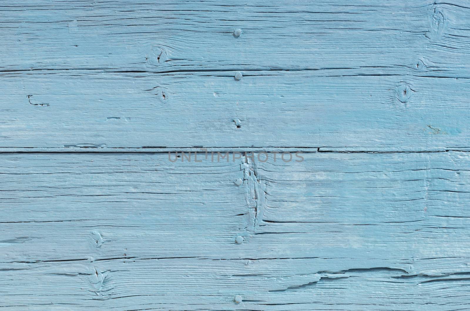 Rustic blue colored wood background texture with copy space