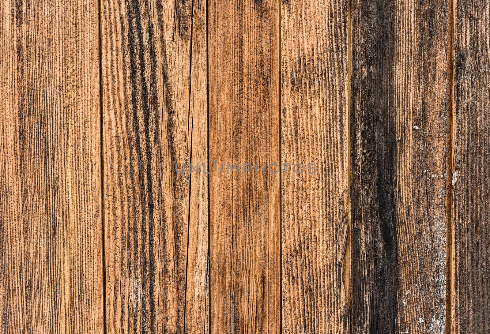 Vintage brown and black wooden planks background texture with copy space

