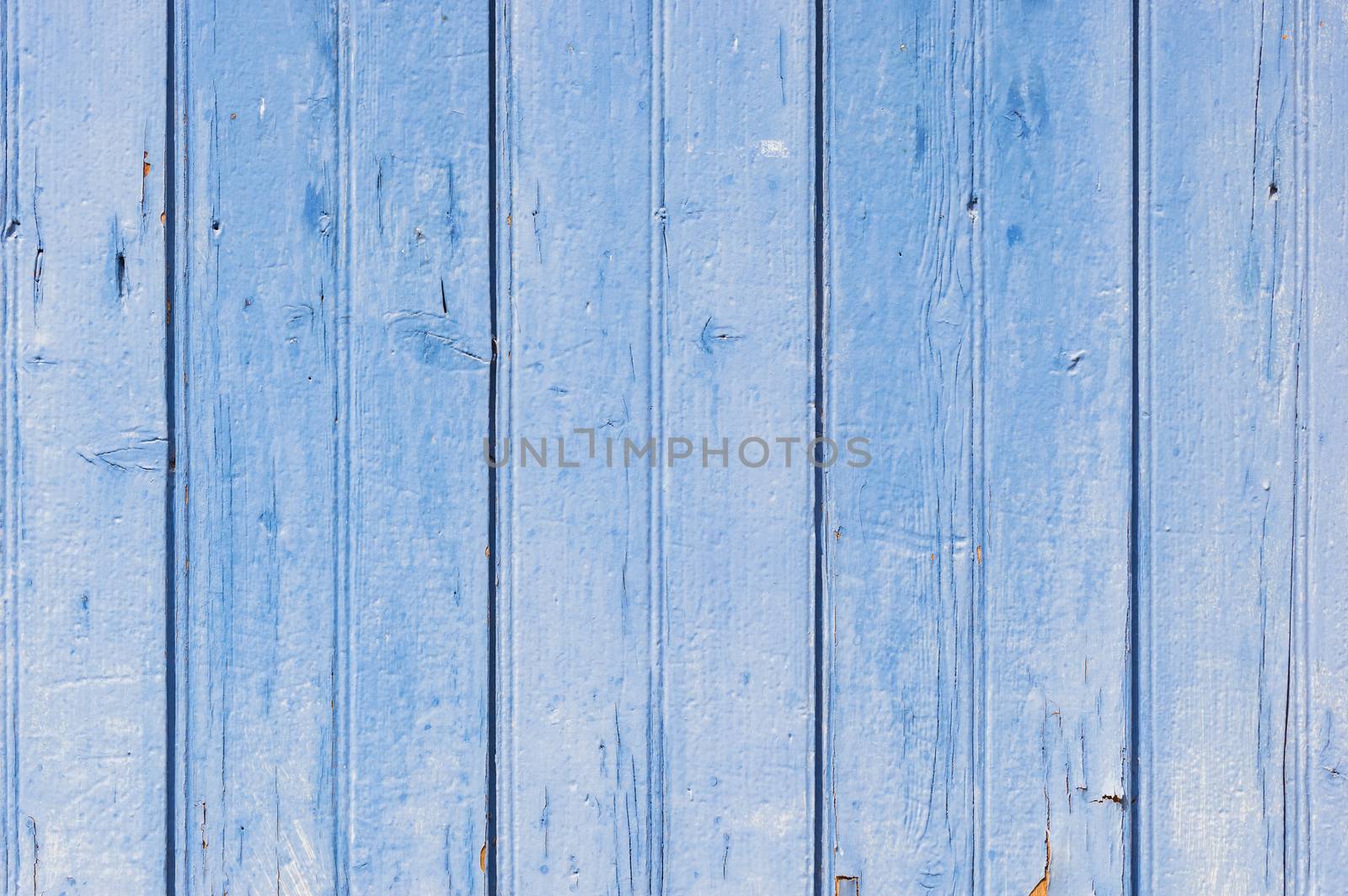 Blue painted wooden planks background texture with copy space