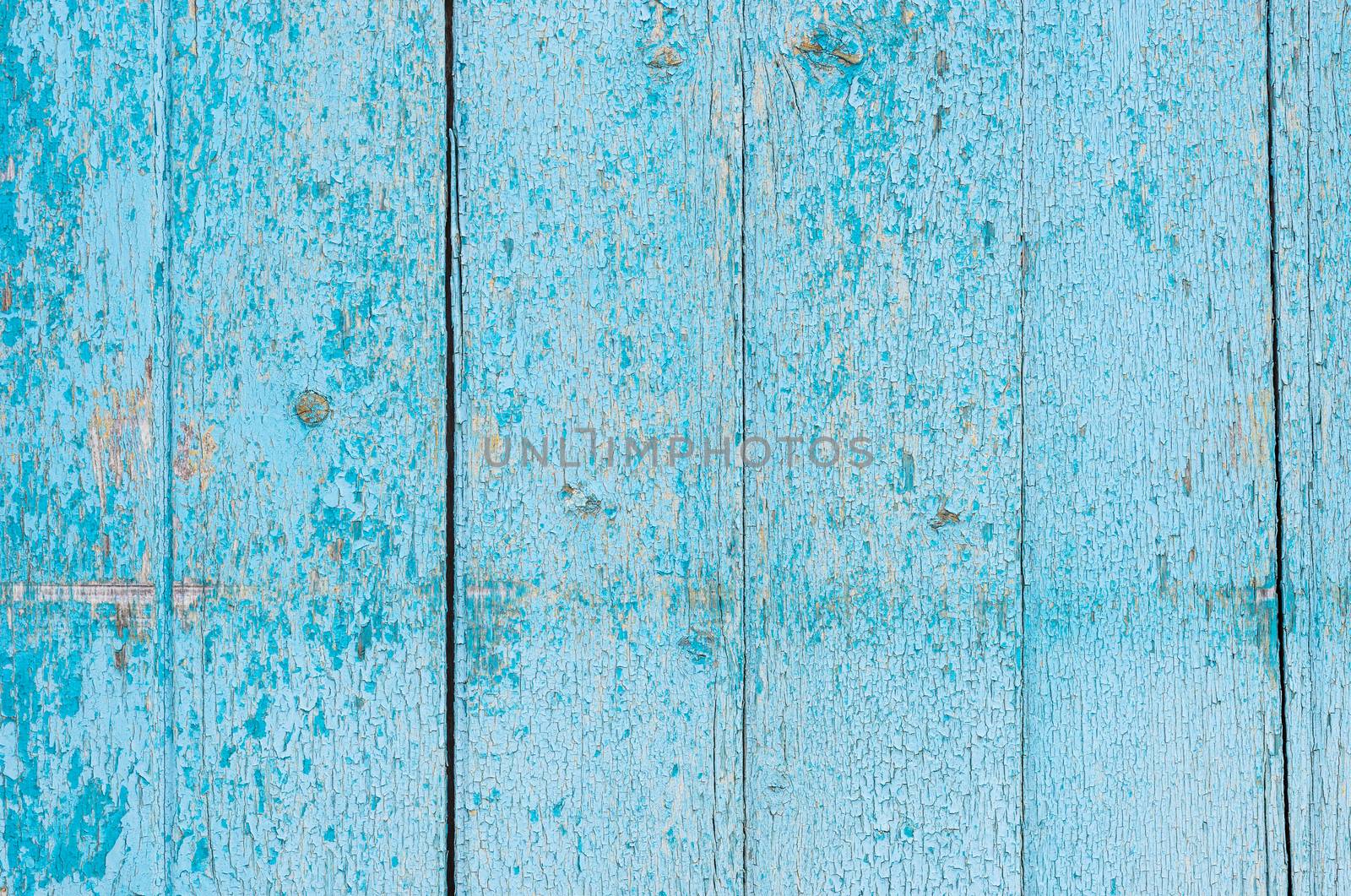 Vintage blue painted wood background texture with copy space