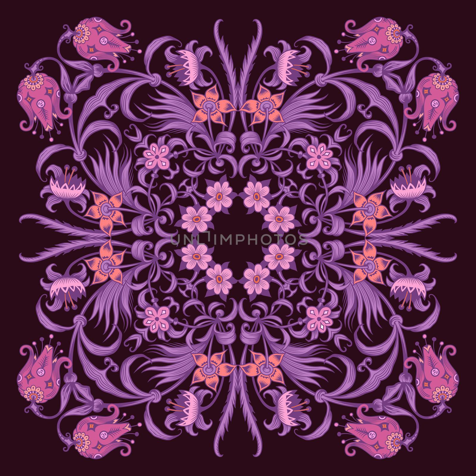 Vector decorative floral ethnic illustration. by KTVector