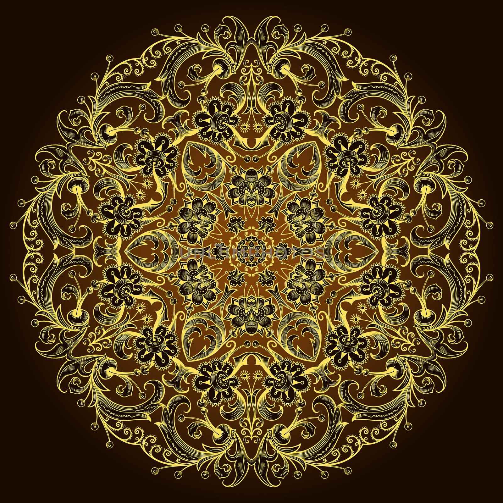 Vector abstract color decorative floral ethnic ornamental illustration.