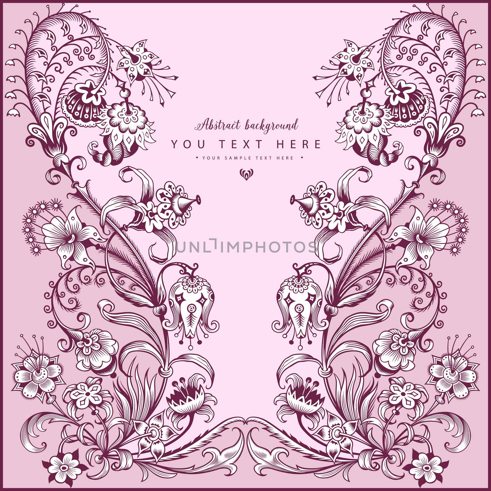 Floral hand drawn vector vintage border. Engraved nature elements and objects illustration. Frame design.