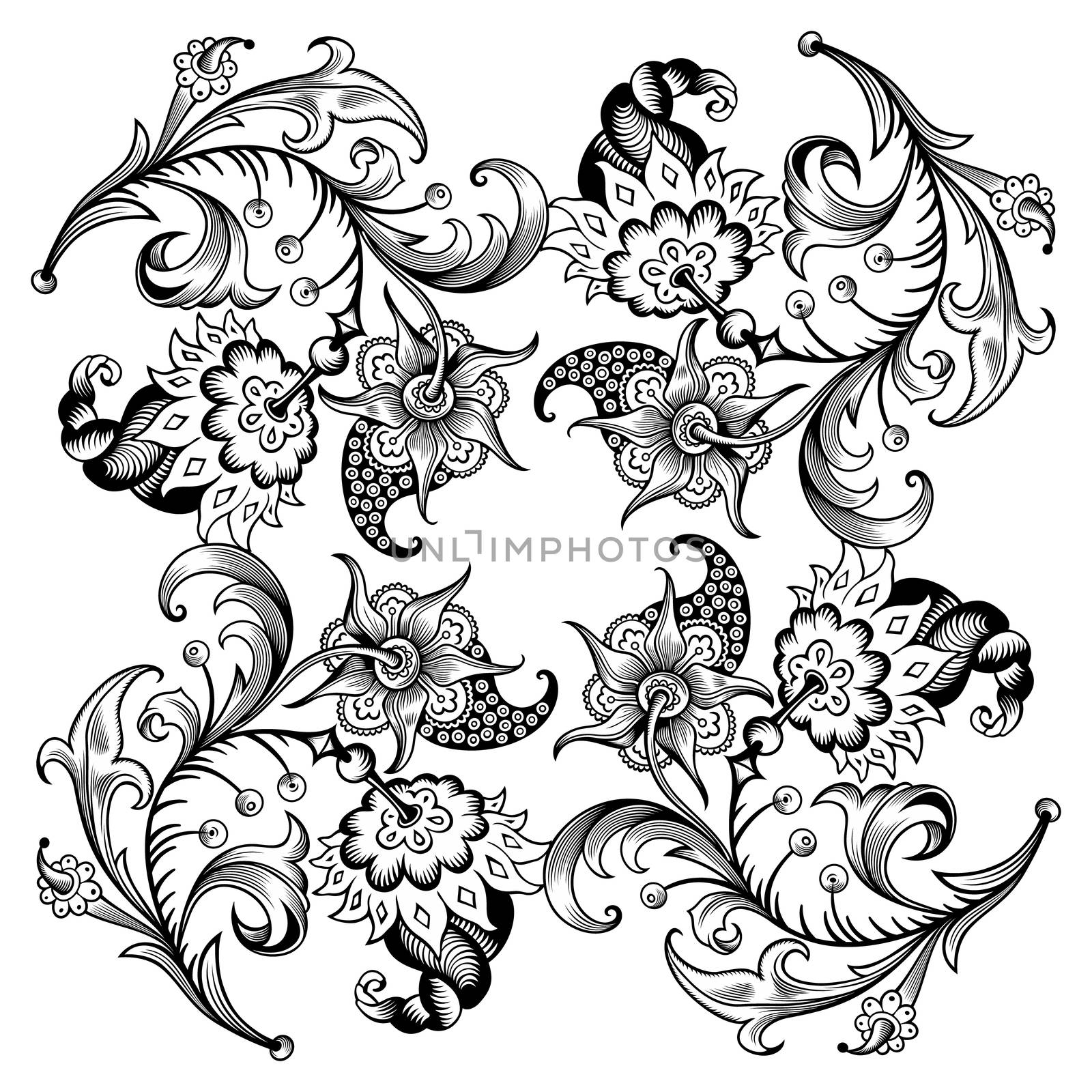 Floral hand drawn vector vintage border. Engraved nature elements and objects illustration. Frame design.
