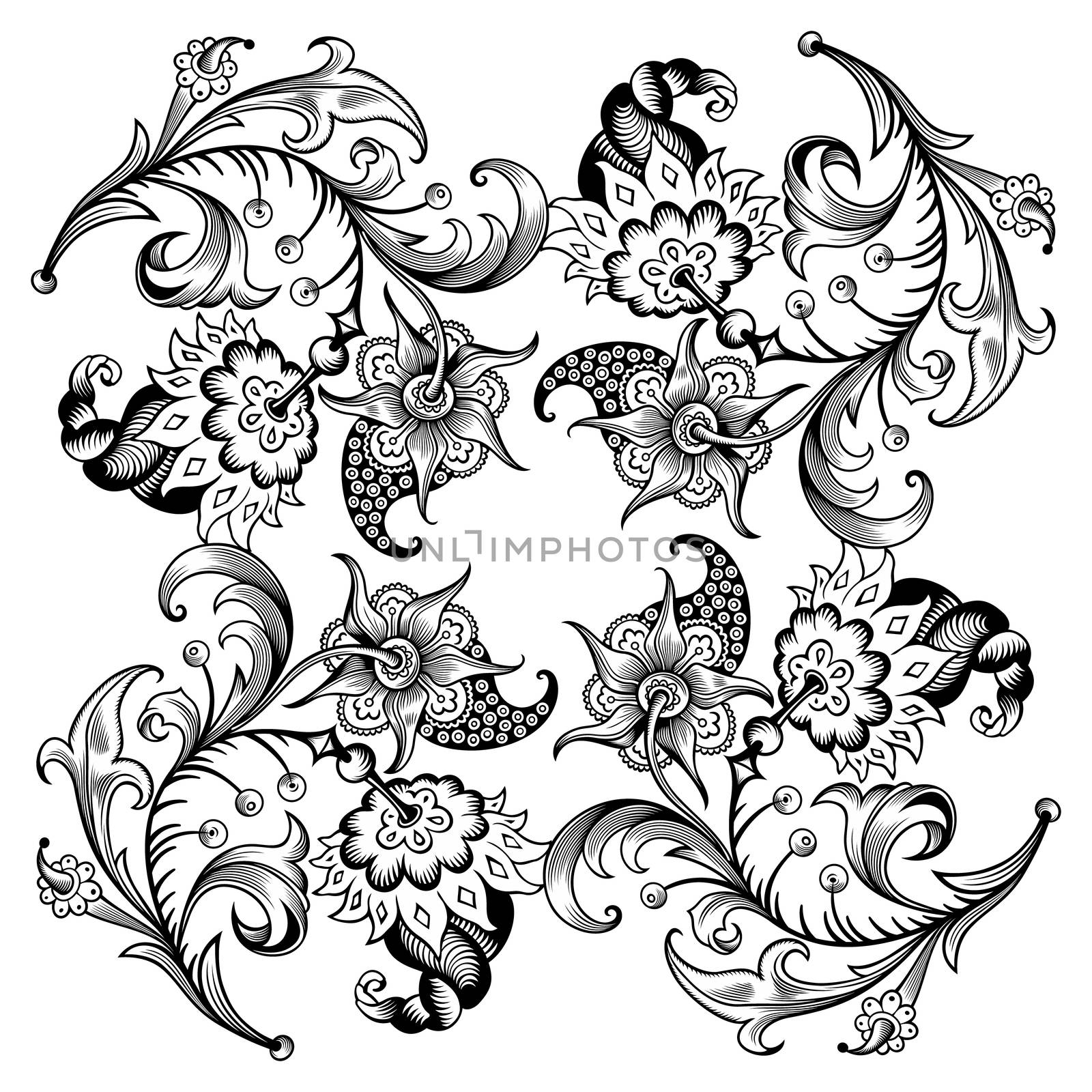 Floral hand drawn vector vintage border. Engraved nature elements and objects illustration. Frame design.