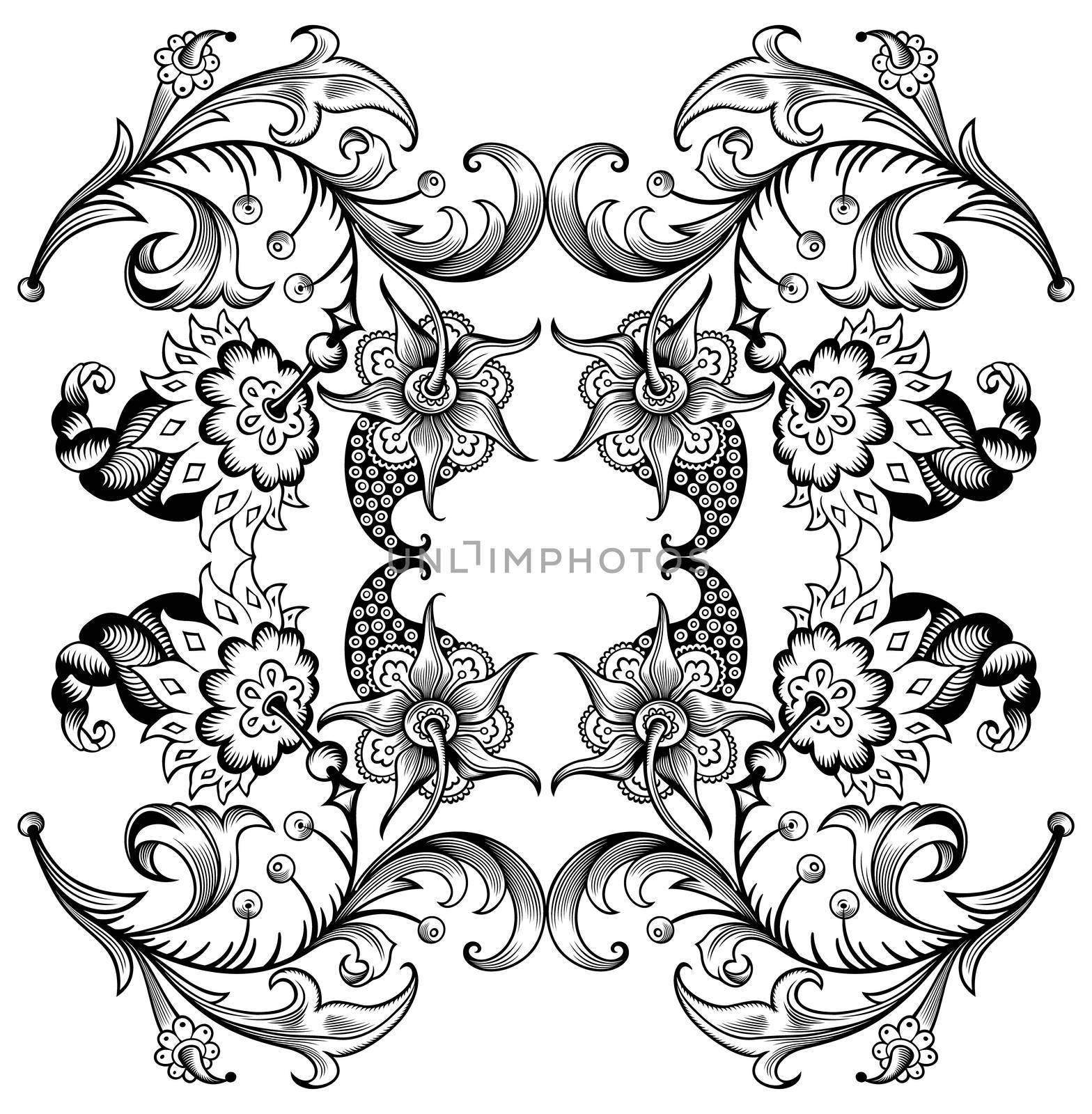 Floral hand drawn vector vintage border. Engraved nature elements and objects illustration. Frame design.