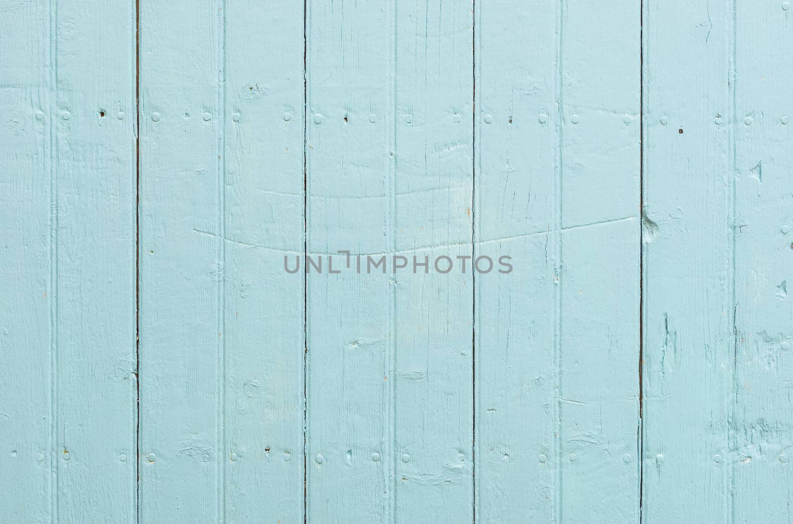 Light blue painted wooden planks background texture with copy space