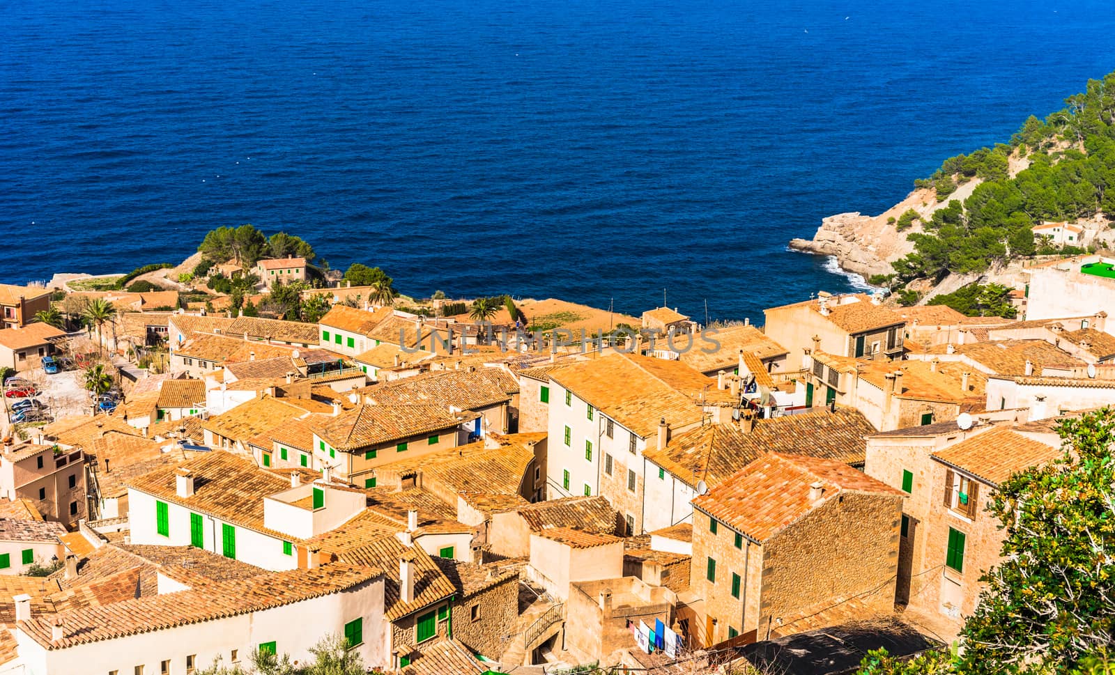 Banyalbufar village on Mallorca island, Spain mediterrean sea, Balearic islands