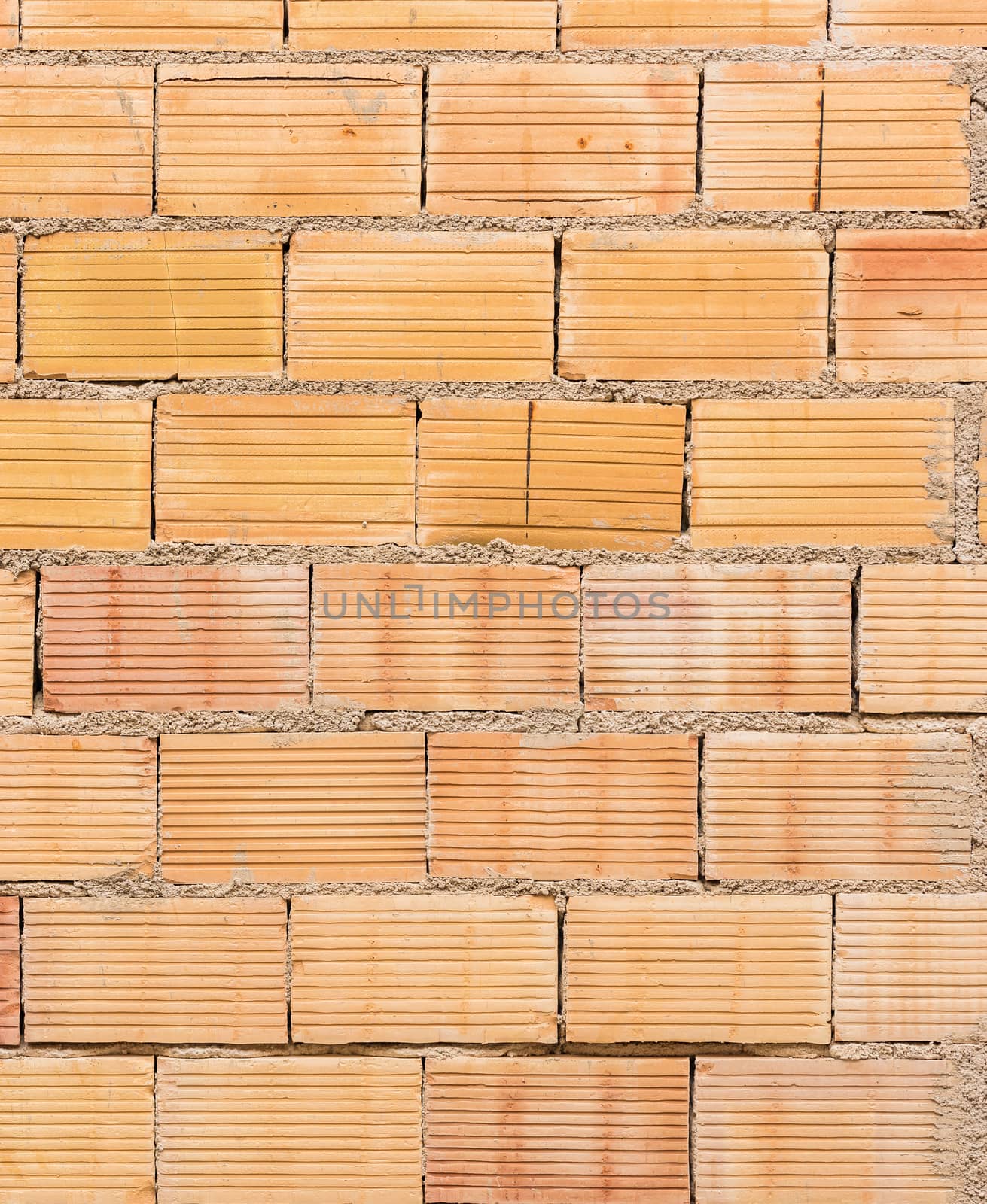 Close-up of construction site masonry wall texture