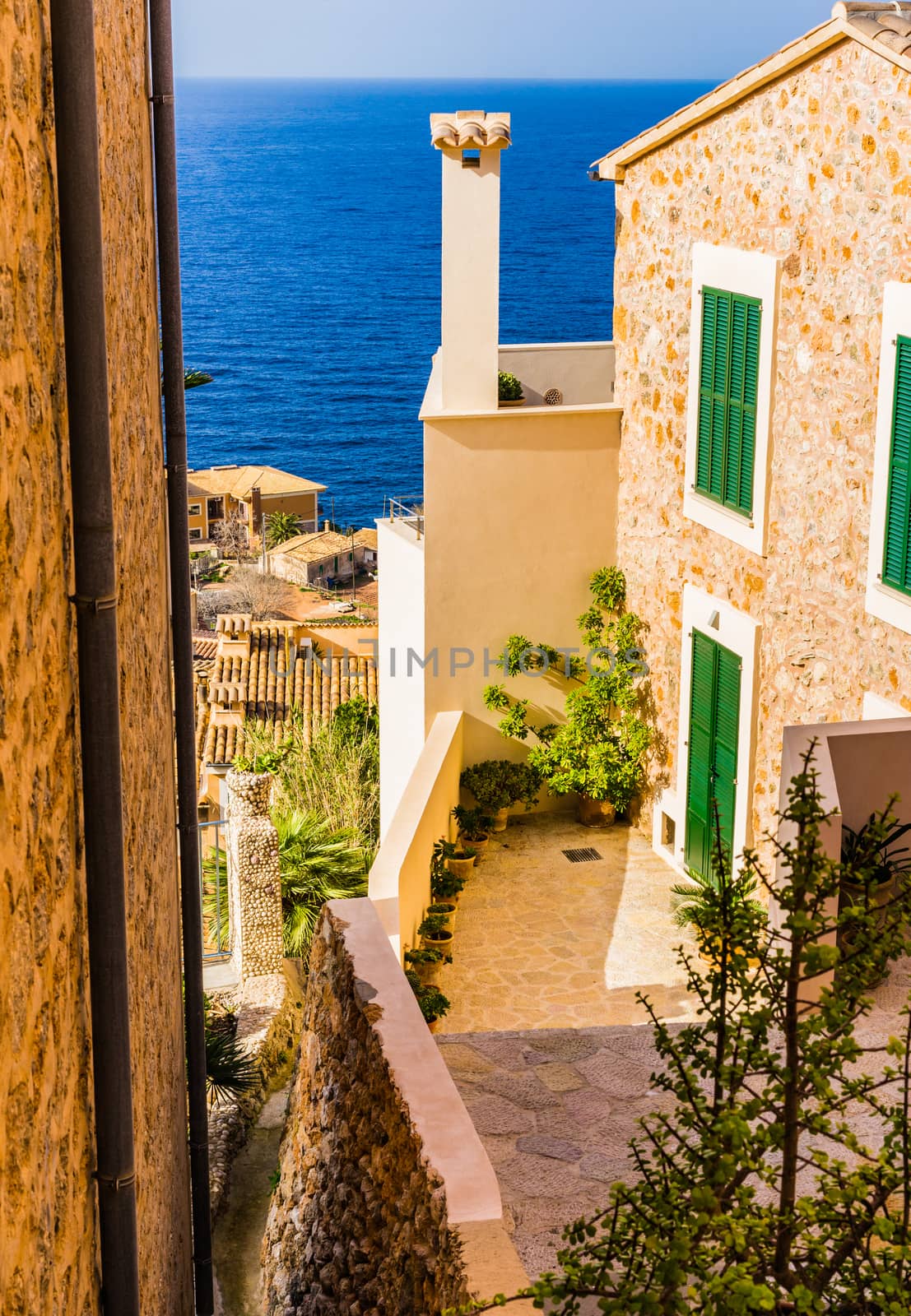 Mediterranean village Banyalbufar on Majorca, Spain Balearic islands