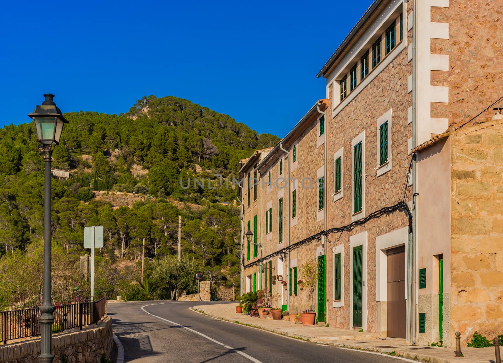 View of Banyalbufar village on Mallorca island, Spain