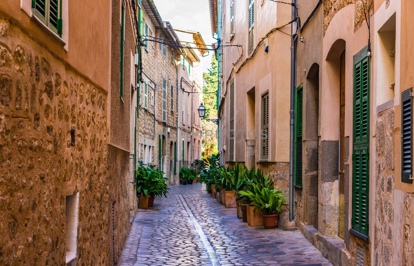 Spain Majorca, street in Fornalutx village, Balearic Islands by Vulcano