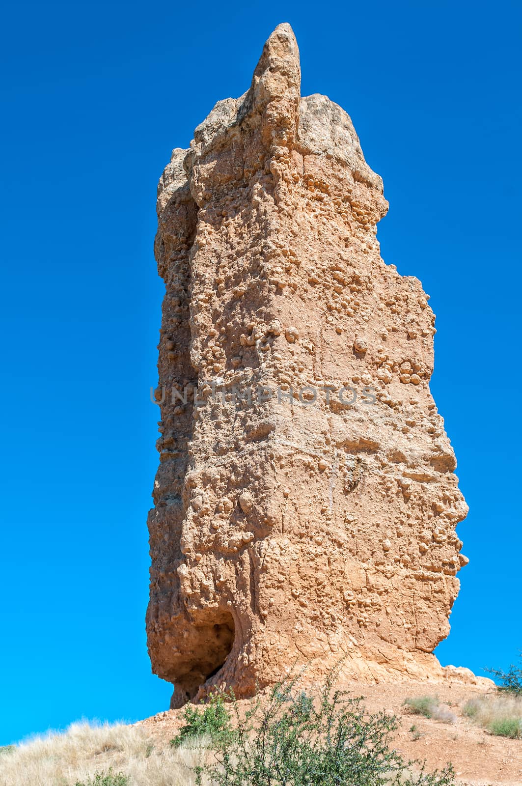 The Vingerklip, a sedimentary rock pillar near Outjo in Namibia