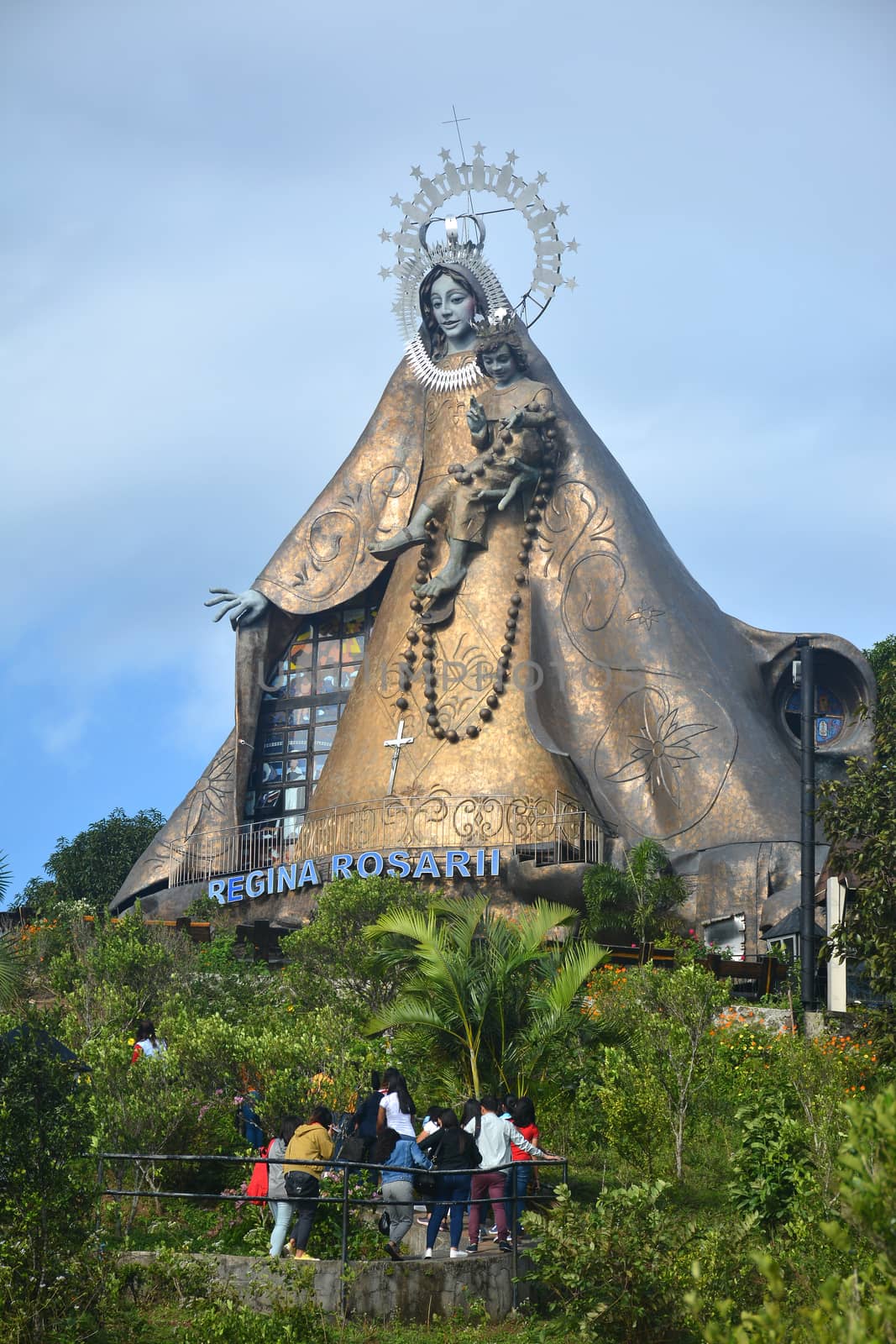 RIZAL, PH - DEC. 21: Regina Rica Rosarii statue facade on December 21, 2019 in Tanay, Rizal, Philippines.