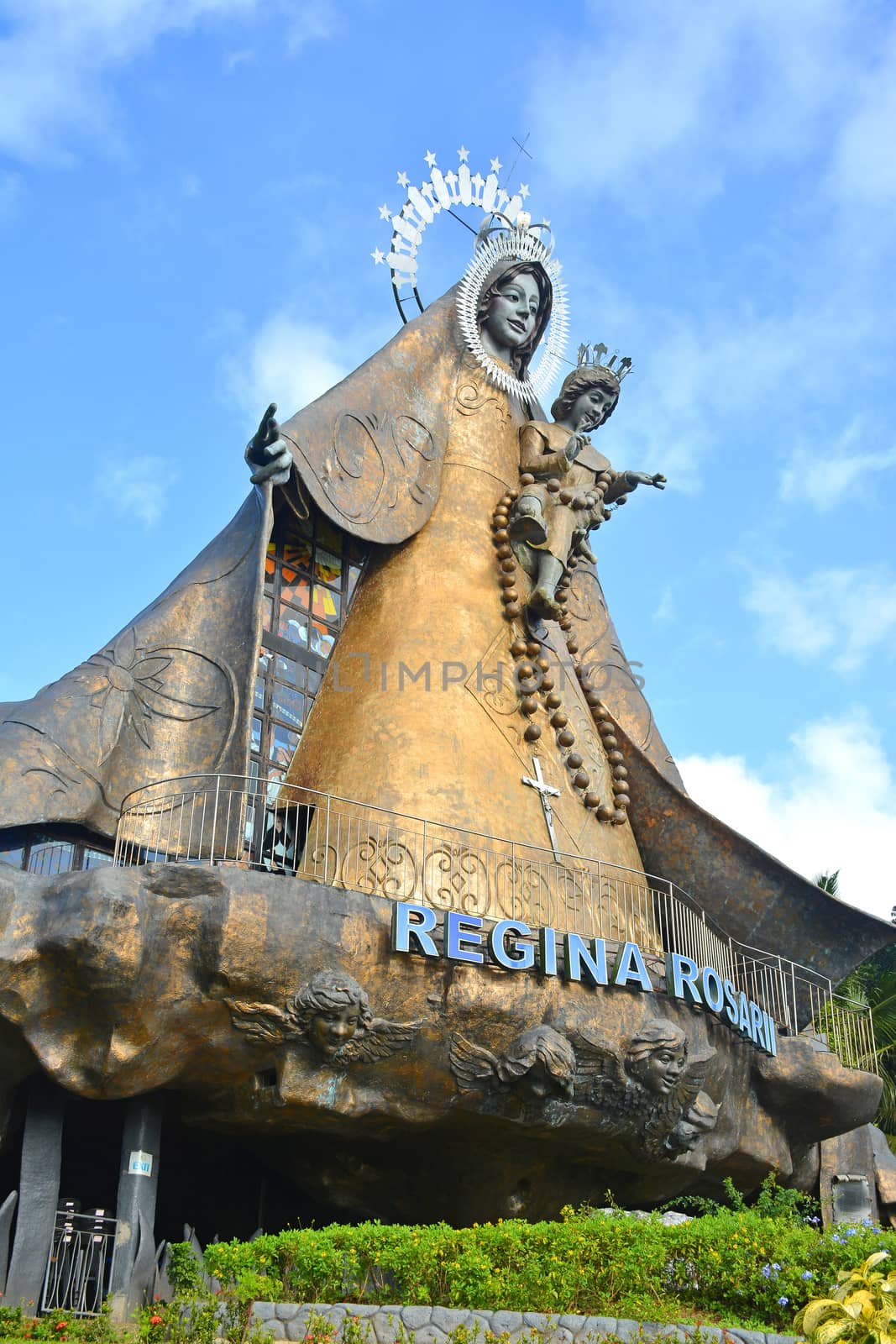 RIZAL, PH - DEC. 21: Regina Rica Rosarii statue facade on December 21, 2019 in Tanay, Rizal, Philippines.