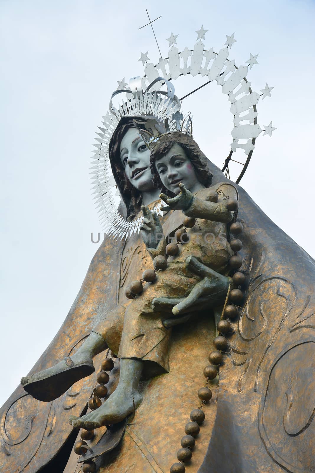 RIZAL, PH - DEC. 21: Regina Rica Rosarii statue facade on December 21, 2019 in Tanay, Rizal, Philippines.