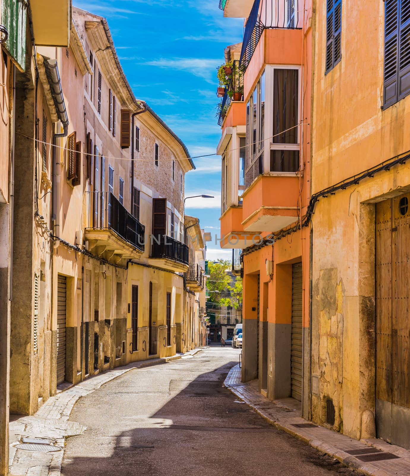 Old town street on Mallorca island, Spain