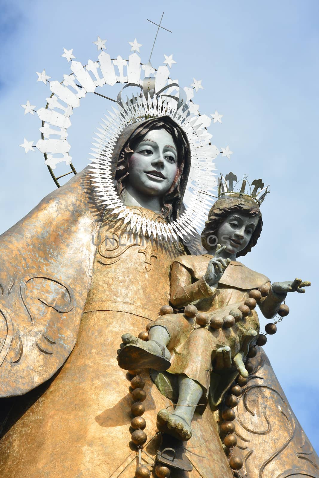 RIZAL, PH - DEC. 21: Regina Rica Rosarii statue facade on December 21, 2019 in Tanay, Rizal, Philippines.