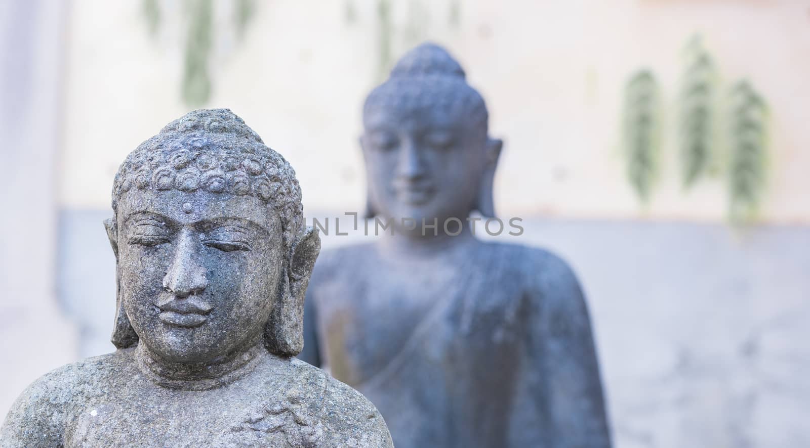 Buddha statue sculpture, buddhism culture background with two buddha statue sculpture

