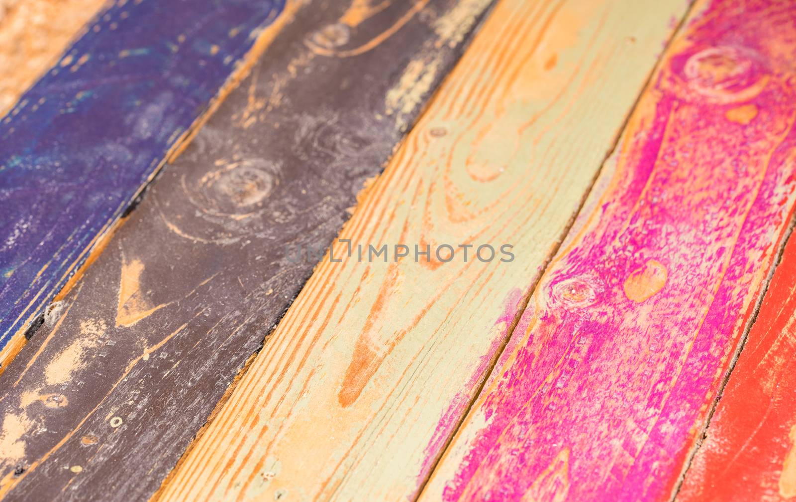 Colorful painted wooden planks background texture