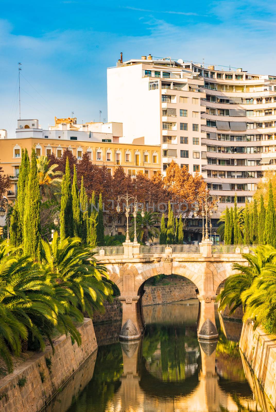 View of capital city Palma de Mallorca, Spain Mediterranean Sea