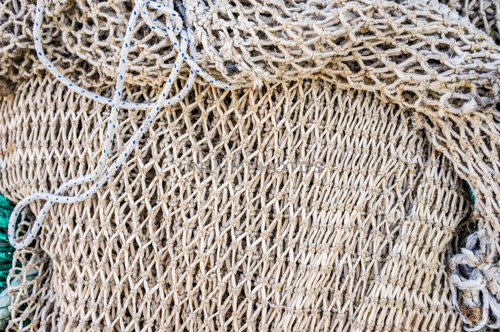 Close-up of fish net pattern, maritime background texture