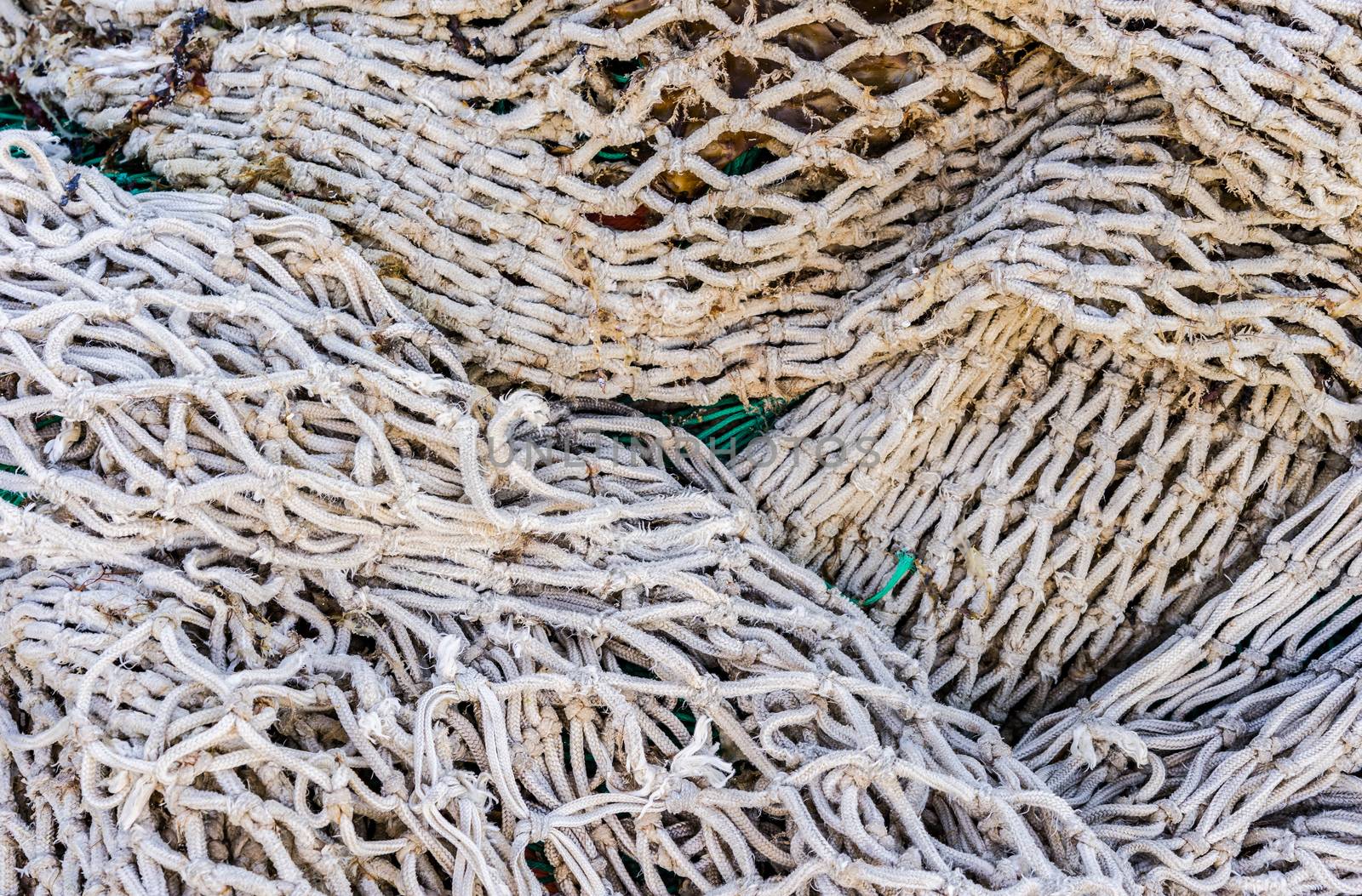 Close-up of fishing nets pattern background 