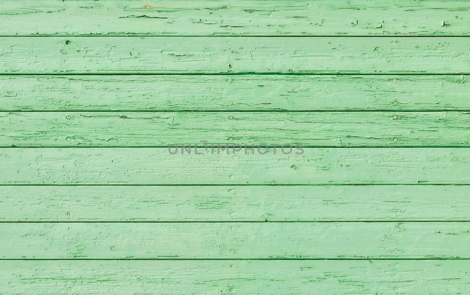 Green colored wooden boards backdrop texture with copy space