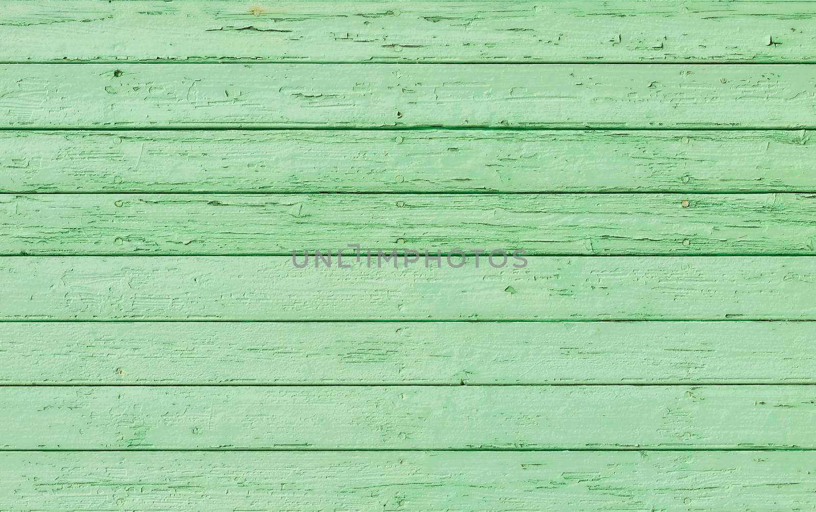Green colored wooden boards backdrop texture with copy space