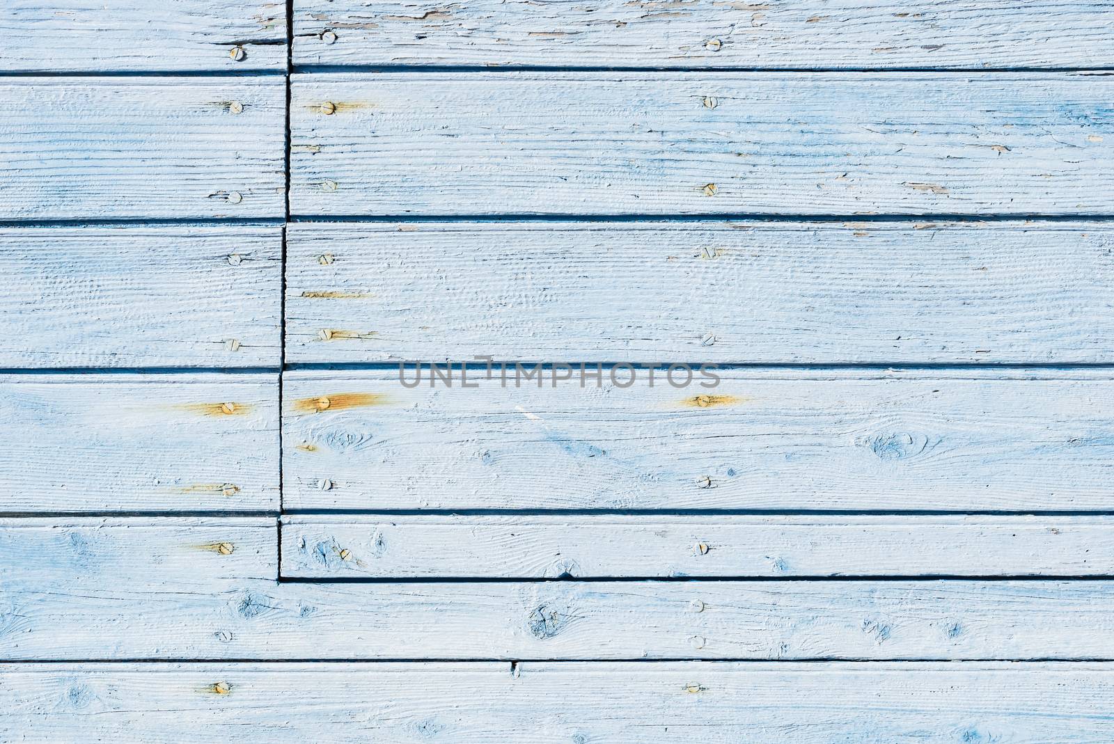 Vintage blue painted wooden planks background texture with copy space