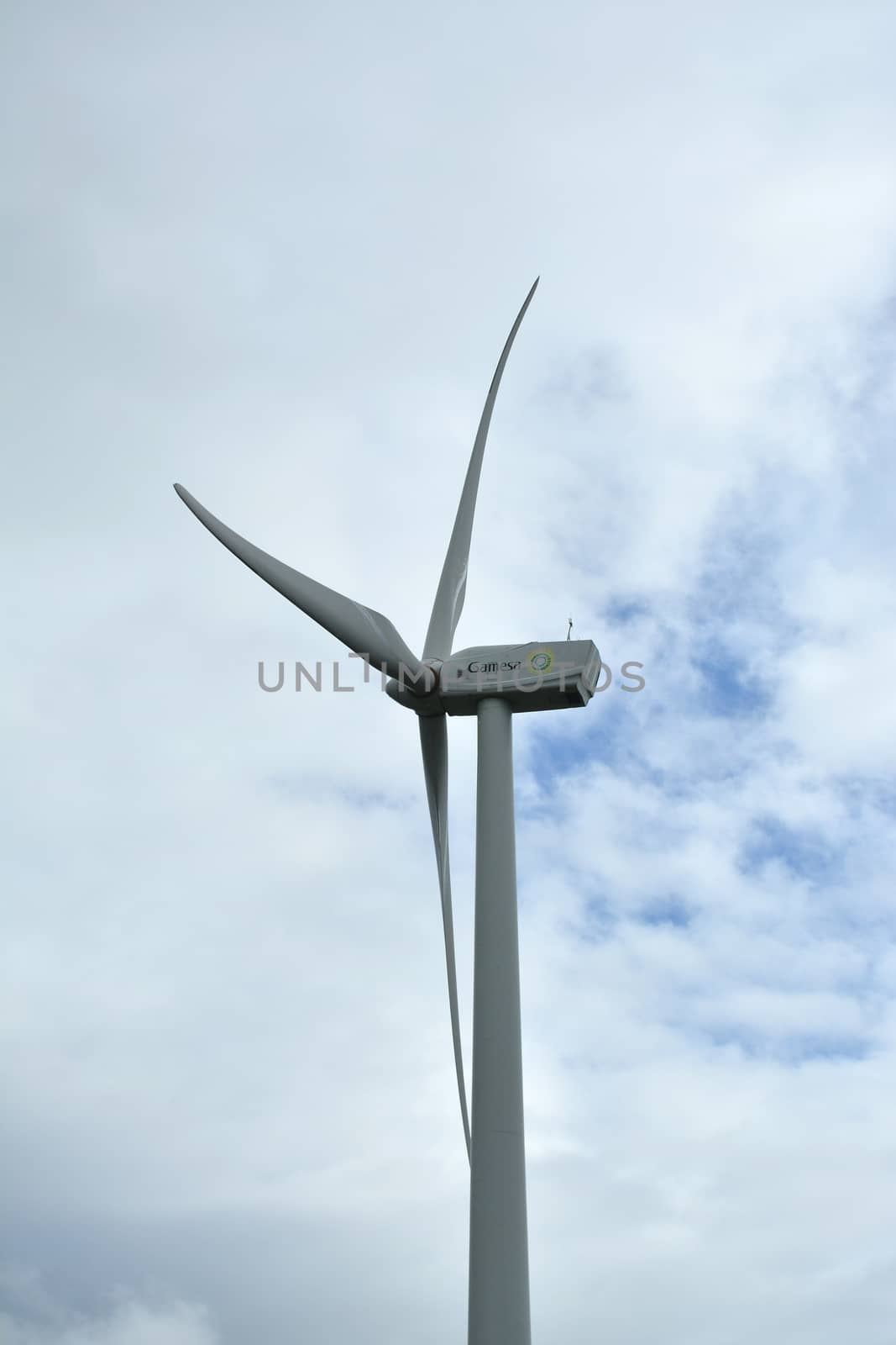 RIZAL, PH - DEC. 21: Pililla wind farm windmill on December 21, 2019 in Pililla, Rizal, Philippines.