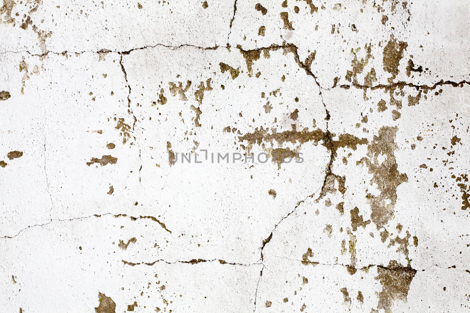 Old white cracked cement concrete white wall distressed grunge texture background