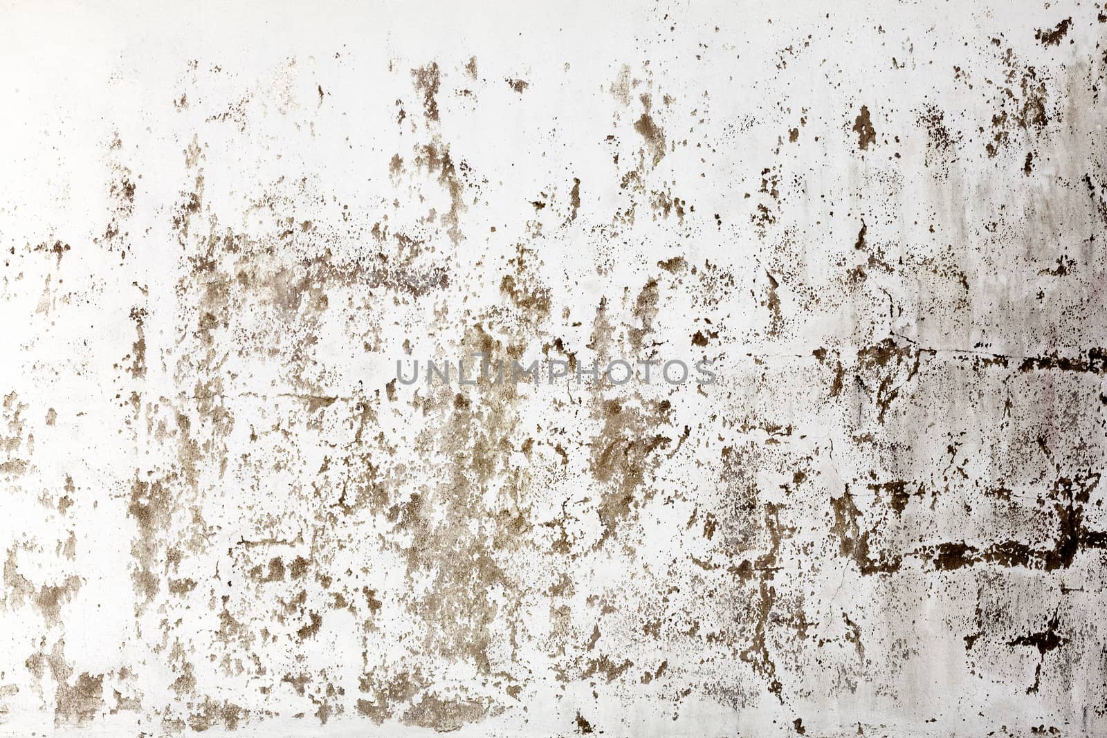 Old white cracked cement concrete white wall distressed grunge texture background