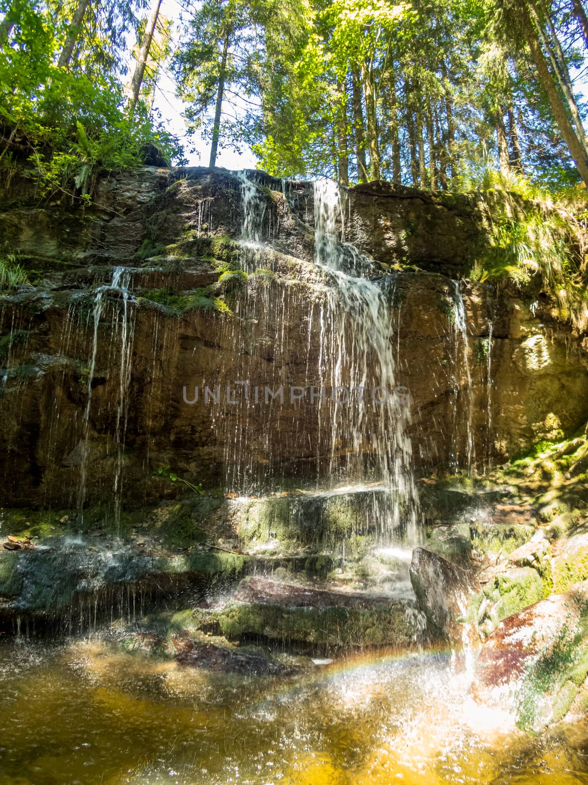 Hike to the Speckbach waterfall near Hellengerst in the Allgau