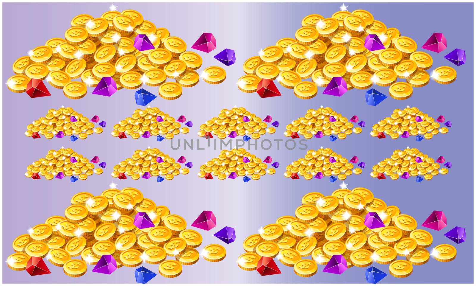 collections of coins on abstract background