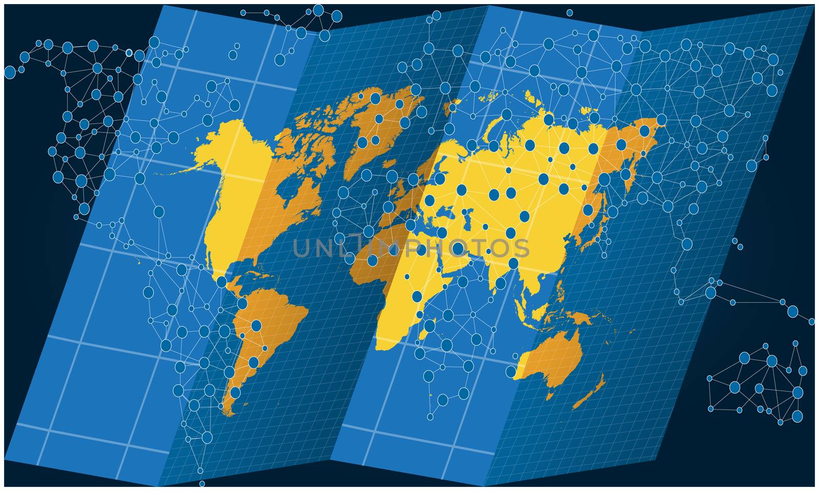 world map on treasure hunt with dots on abstract backgrounds