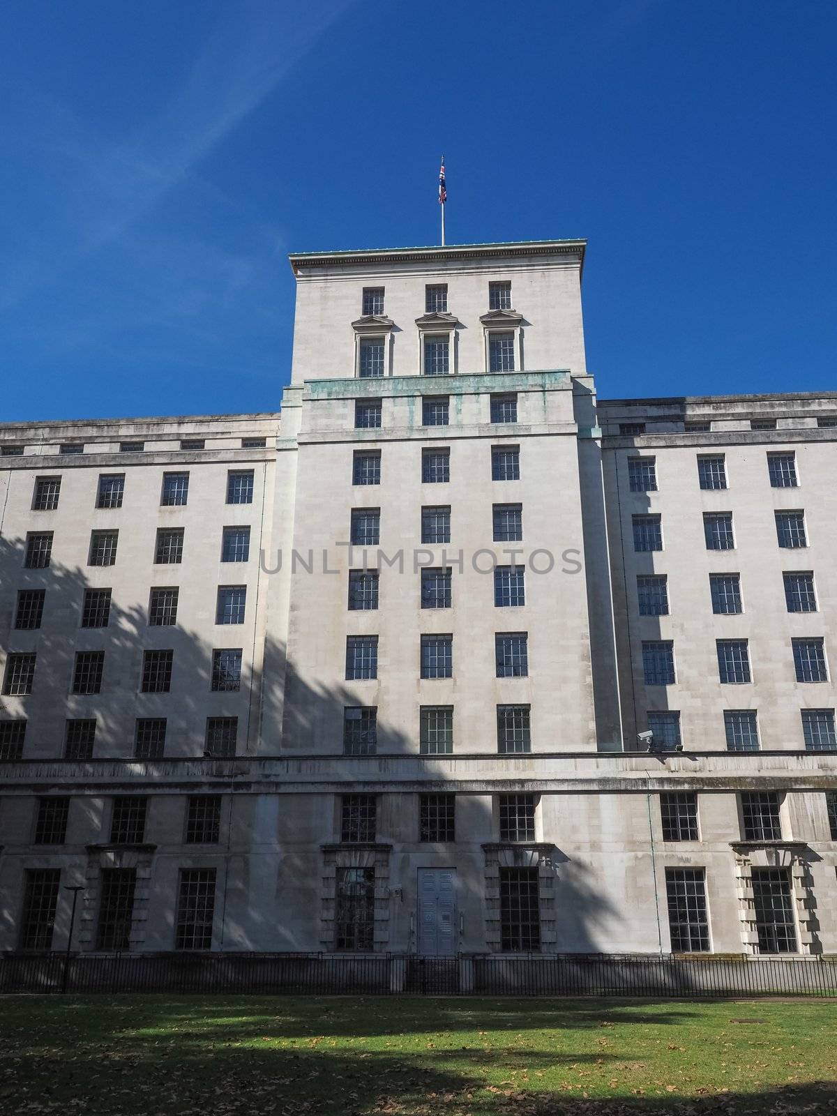 LONDON, UK - CIRCA SEPTEMBER 2019: Ministry of Defence Main Building (aka MOD Whitehall Gardens Building)