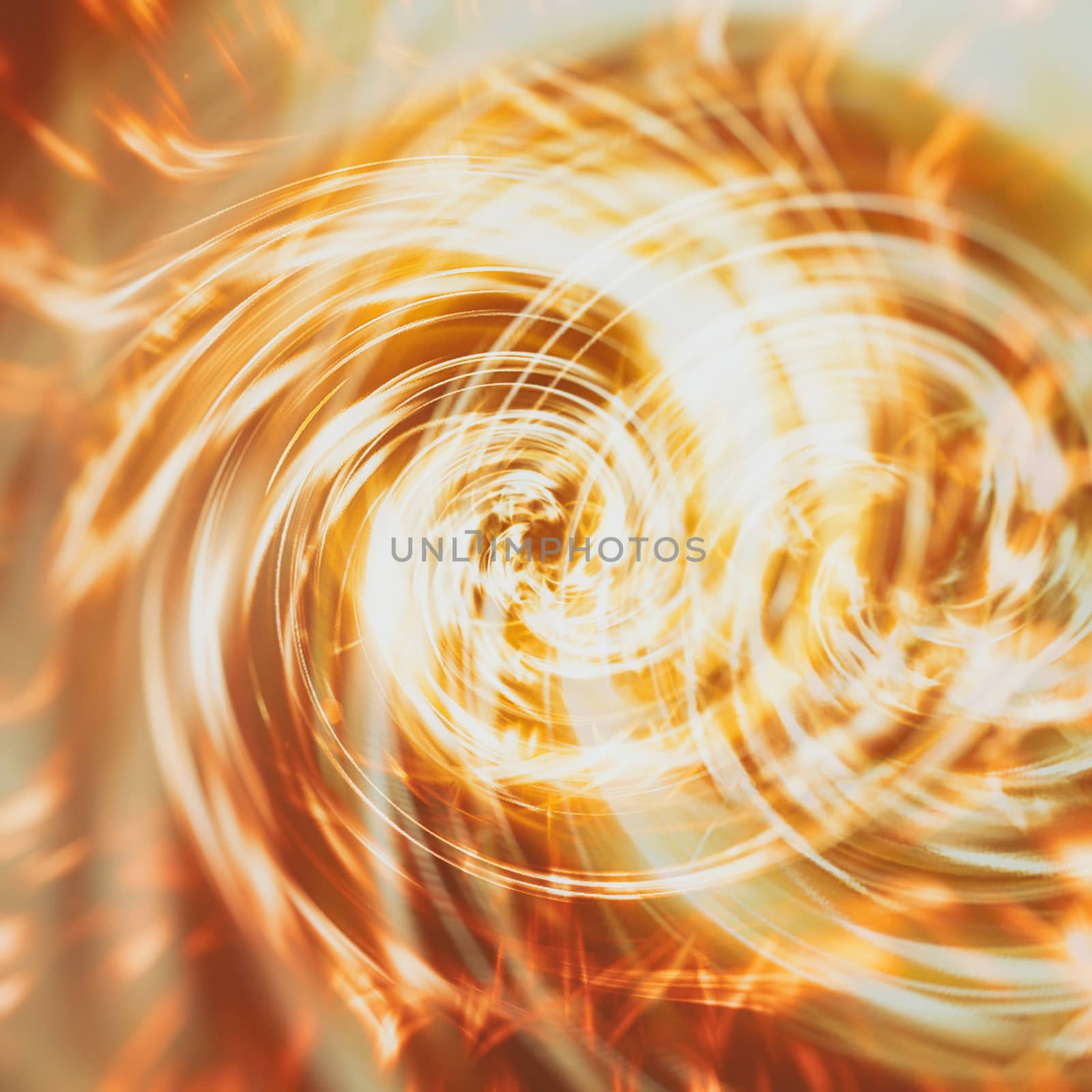 Orange and yellow orange background for design with radial blur. Electric storm.