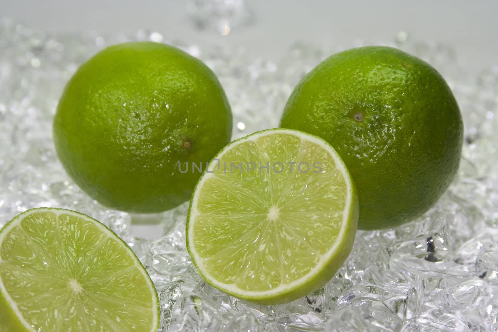 fresh lime on cold ice