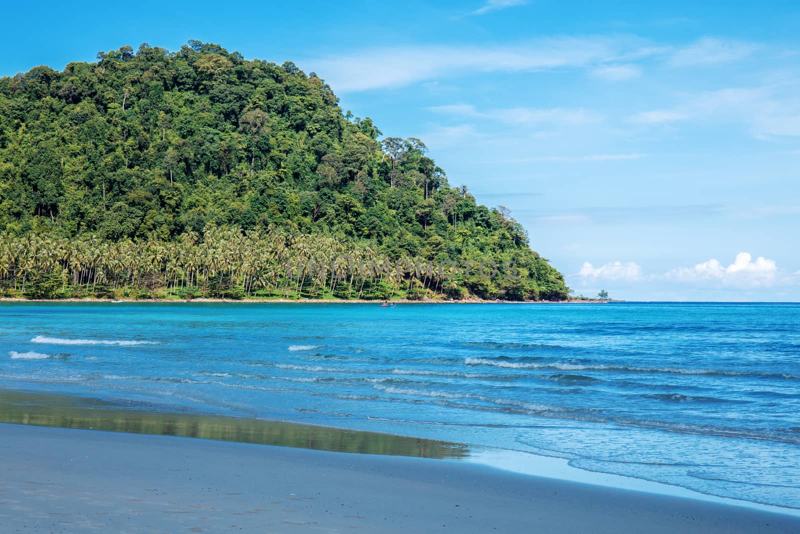 Beach at sea with the blue sky.