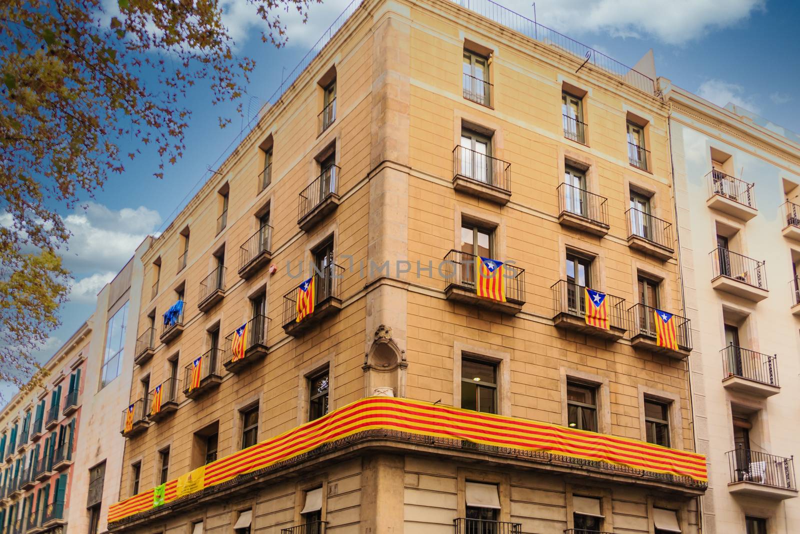 Flags and Banner Supporting Catalana Independence by dbvirago