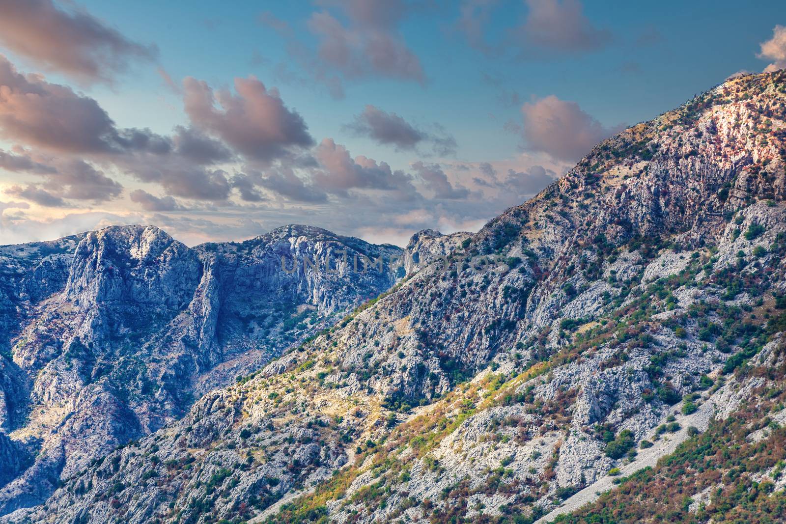 Rocky Steep Mountains in Montenegro Near Kotor